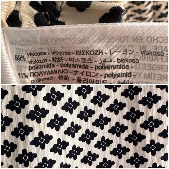 NWT Zara Printed Pants Ecru Black Medium - Picture 5 of 5